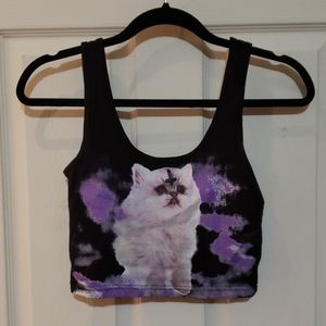 Goth kitten crop top